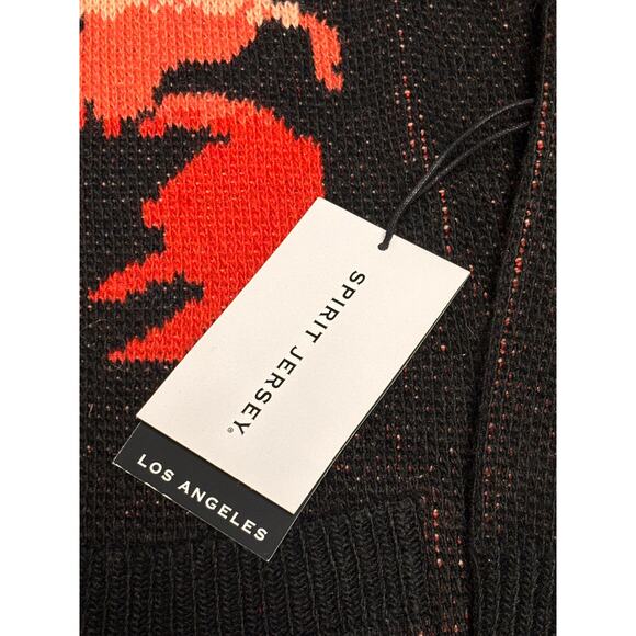 Spirit Jersey Los Angeles Scorpion Knit Zip Cardigan Sweater Black Red L - Picture 6 of 7
